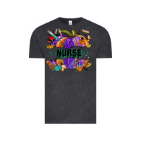 Vintage Black halloween nurse pumpkin Vintage Tee - NancyCooperArtShop