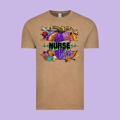 Halloween Nurse Pumpkin Vintage Tee Designed By Nancycooperartshop