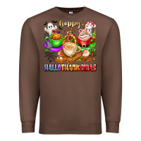 Chestnut happy hallothanksmas coffee cups with ghost turkey Premium Sweatshirt - texasbilliewilder