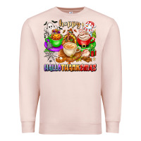 Pale Pink happy hallothanksmas coffee cups with ghost turkey Premium Sweatshirt - texasbilliewilder