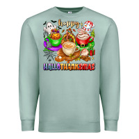 Seafoam happy hallothanksmas coffee cups with ghost turkey Premium Sweatshirt - texasbilliewilder
