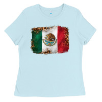 Baby Blue mexican and leopard flag Ladies Tee - CTS Tumbler Store