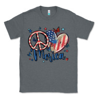 Charcoal Heather peace love 'merica Classic Tee - MaliasSmallBusiness