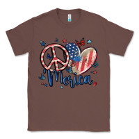 Chestnut peace love 'merica Classic Tee - MaliasSmallBusiness