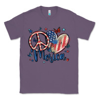 Lavender peace love 'merica Classic Tee - MaliasSmallBusiness