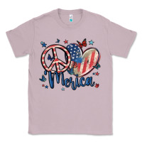 Lilac peace love 'merica Classic Tee - MaliasSmallBusiness