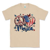 Mushroom peace love 'merica Classic Tee - MaliasSmallBusiness