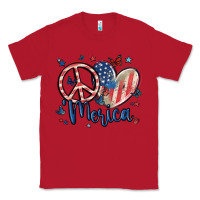 Red peace love 'merica Classic Tee - MaliasSmallBusiness