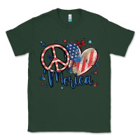 Sports Green peace love 'merica Classic Tee - MaliasSmallBusiness