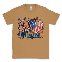 Toasted Coconut peace love 'merica Classic Tee - MaliasSmallBusiness