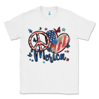 White peace love 'merica Classic Tee - MaliasSmallBusiness