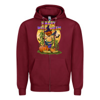 Burgundy happy halloween Zipper Hoodie - LillyAllenDesigns
