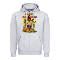 Heather Grey happy halloween Zipper Hoodie - LillyAllenDesigns