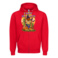 Red happy halloween Zipper Hoodie - LillyAllenDesigns