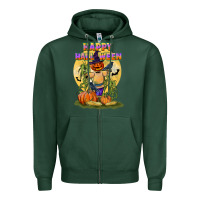 Sports Green happy halloween Zipper Hoodie - LillyAllenDesigns
