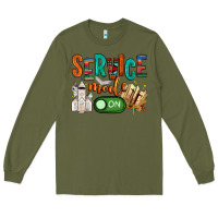 Army Green service mode on Long Sleeve Tee - NancyCooperArtShop