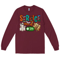Burgundy service mode on Long Sleeve Tee - NancyCooperArtShop