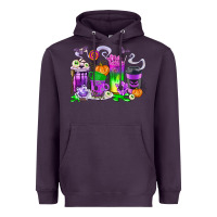 Plum Halloween Coffee Cups Heavyweight Hoodie - texasbilliewilder