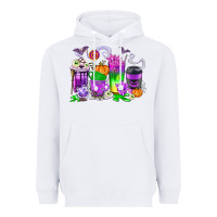 White Halloween Coffee Cups Heavyweight Hoodie - texasbilliewilder