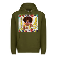 Army Green summer vibes afro kid Premium Hoodie - TumblerDesignByShophia