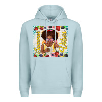 Blue Mist summer vibes afro kid Premium Hoodie - TumblerDesignByShophia