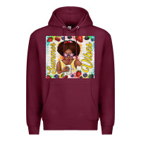 Burgundy summer vibes afro kid Premium Hoodie - TumblerDesignByShophia