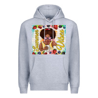 Heather Grey summer vibes afro kid Premium Hoodie - TumblerDesignByShophia