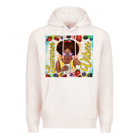 Pale Pink summer vibes afro kid Premium Hoodie - TumblerDesignByShophia