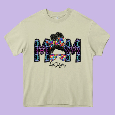 Mom Autism Heavy Core Tee Designed By Sublimationcraftshop
