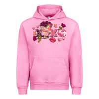 Fuchsia Pink Chicken Valentine's Day xoxo Urban Hoodie - FaDigitalArtStudio