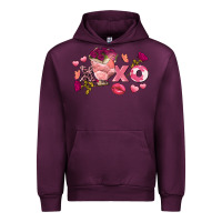 Mauve Wine Chicken Valentine's Day xoxo Urban Hoodie - FaDigitalArtStudio