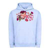 Pigment Grape Ice Chicken Valentine's Day xoxo Urban Hoodie - FaDigitalArtStudio