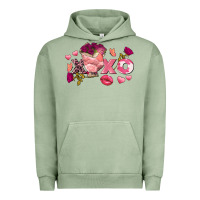 Pigment Oil Green Chicken Valentine's Day xoxo Urban Hoodie - FaDigitalArtStudio
