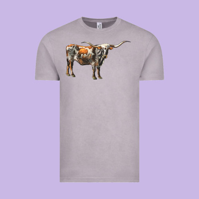 Texas Longhorn Cow Vintage Tee Designed By Lillyallendesigns