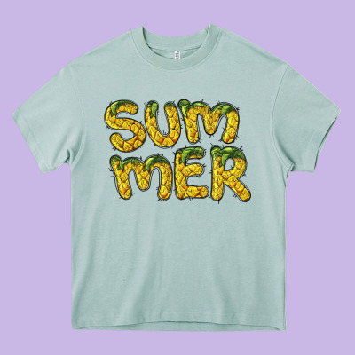 Summer Pineapple Heavy Core Tee Designed By Barkaloodesign