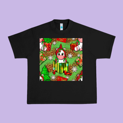 Christmas Unicorn And Gift Box Urban Heavy Tee Designed By Nancycooperartshop