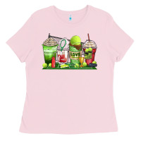 Bubblegum Pink tennis coffee cups Ladies Tee - Zillion Design Studio