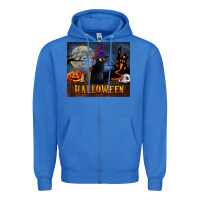 True Royal Black Cat Halloween Zipper Hoodie - LillyAllenDesigns