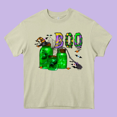 Boo Drink Heavy Core Tee Designed By Cowhidedigitalart