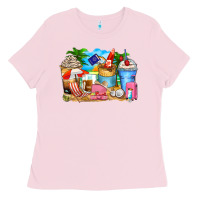 Bubblegum Pink travel coffee cups Ladies Tee - Zillion Design Studio
