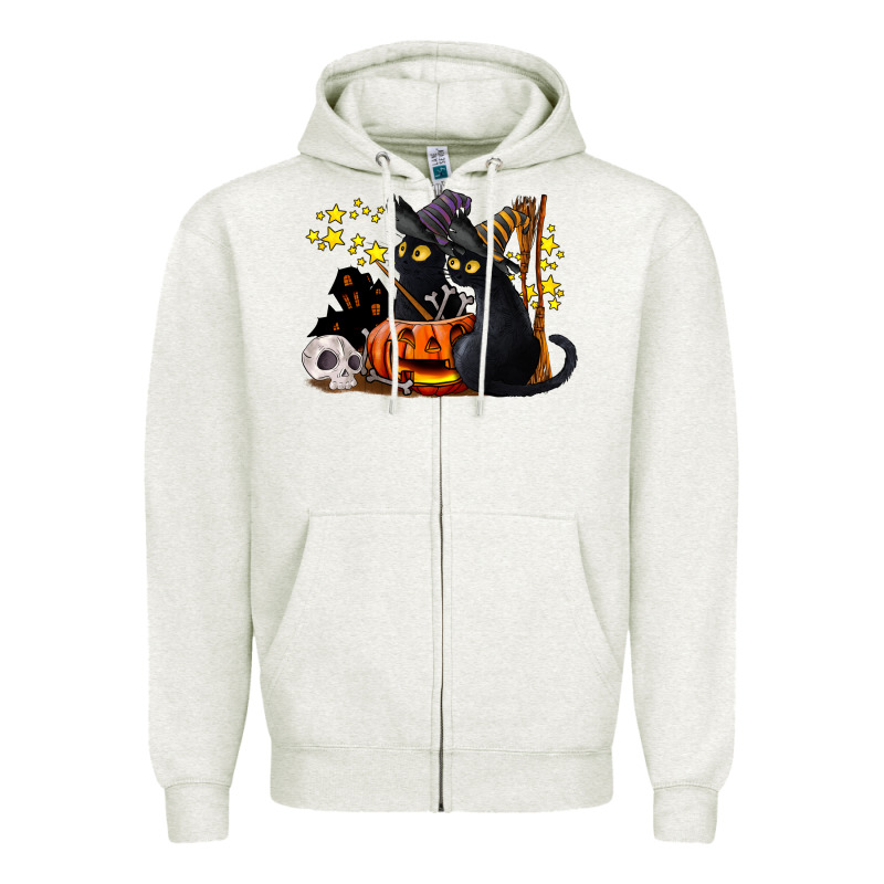 Halloween Black Cats Zipper Hoodie by LillyAllenDesigns | Teevron