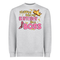 Heather Grey birthday boss Heavyweight Sweatshirt - MaliasSmallBusiness