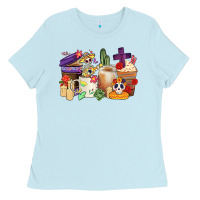 Baby Blue mexican dia de los muertos coffee cups Ladies Tee - CTS Tumbler Store
