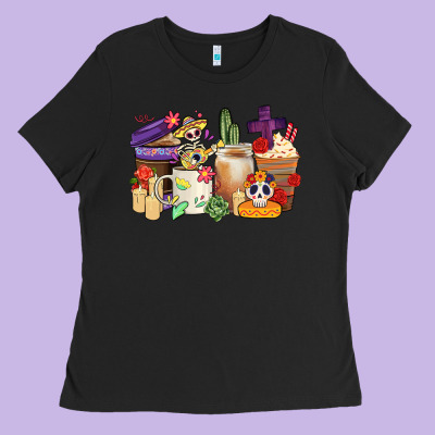 Mexican Dia De Los Muertos Coffee Cups Ladies Tee Designed By Cts Tumbler Store