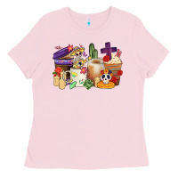 Bubblegum Pink mexican dia de los muertos coffee cups Ladies Tee - CTS Tumbler Store