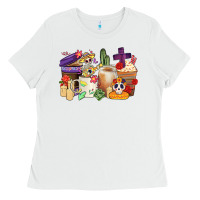 White mexican dia de los muertos coffee cups Ladies Tee - CTS Tumbler Store