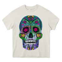 Cream sugar skull Heavy Core Tee - FaDigitalArtStudio