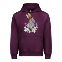Mauve Wine Easter Day Flowers bunny Urban Hoodie - OliviaCreatesArt