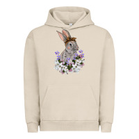 Pigment French Oak Easter Day Flowers bunny Urban Hoodie - OliviaCreatesArt