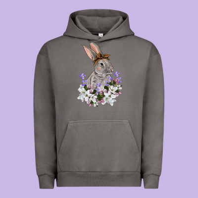 Easter Day Flowers Bunny Urban Hoodie Designed By Oliviacreatesart